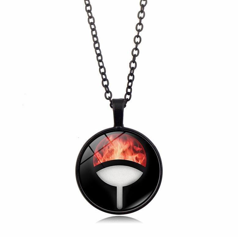 anime merchandise Naruto Sharingan Pendant Necklace Men Women Versatile Circular accessories Sweater Chain toys gifts for kids