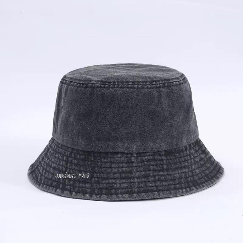Solid Color Cotton Bucket Hats Summer Men Denim Beach Cap New Sunscreen Panama Hat