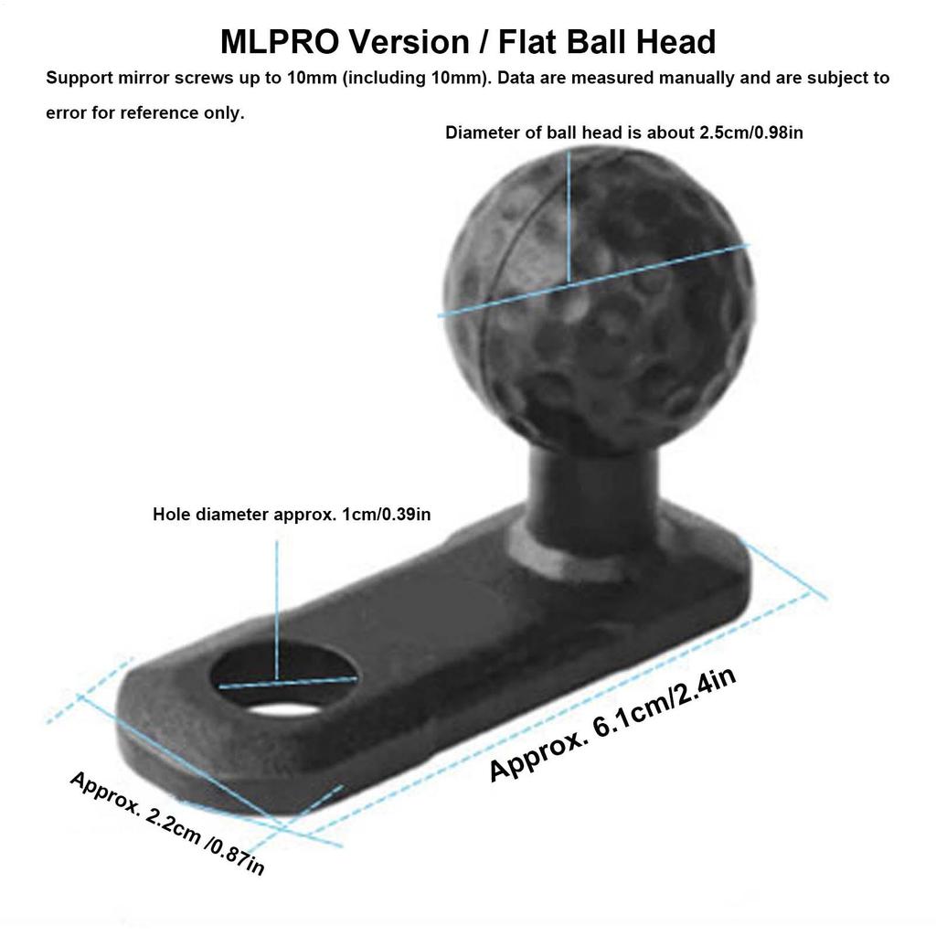 Angled Head Adapter Ball Base Angled Shock Absorbing Sturdy Alloy Ball Base Motorcycle Phone Holder Cycling Accessories for Bike