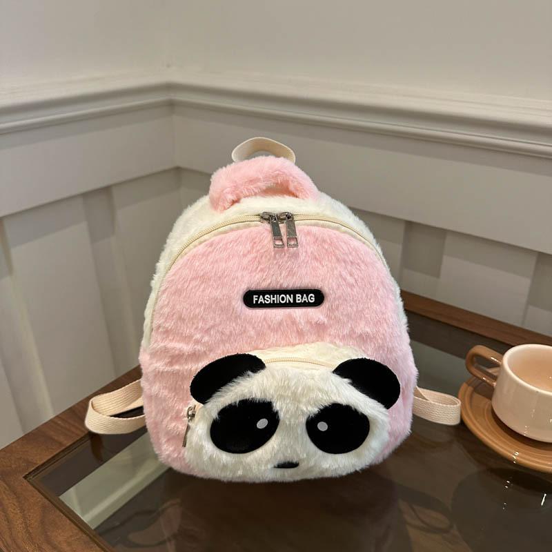 Plush Panda Backpack For Kids With Breathable Design And Storage For Kindergarten Use