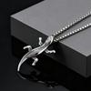 Unique Gecko Lizard Pendant Necklace for Men Male, Stainless Steel Hip Hop Animal Necklace, Fashion Jewelry Creativity Gift