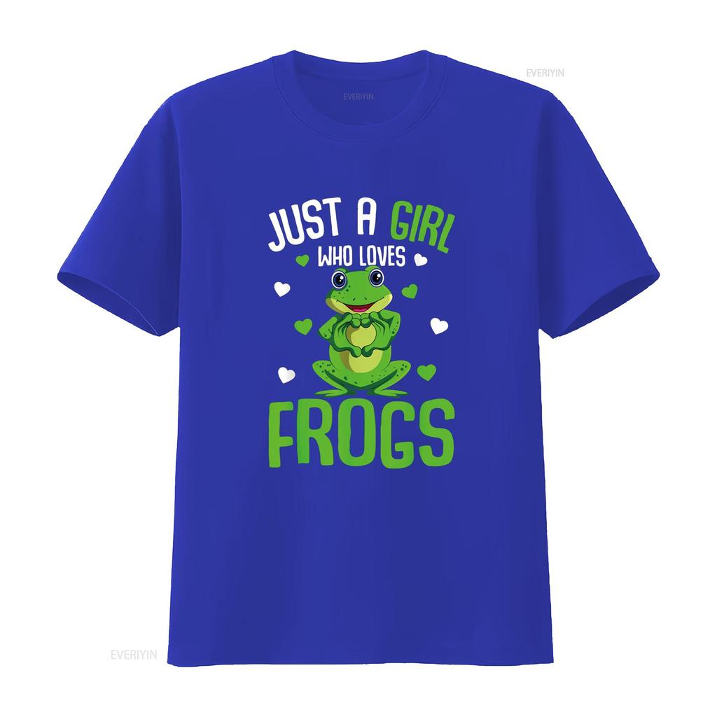 Just A Girl Who Loves Frogs Kids Girls Frog T Shirt vintage Washed Slightly homme Comfortable Versatile Stretched Unisex