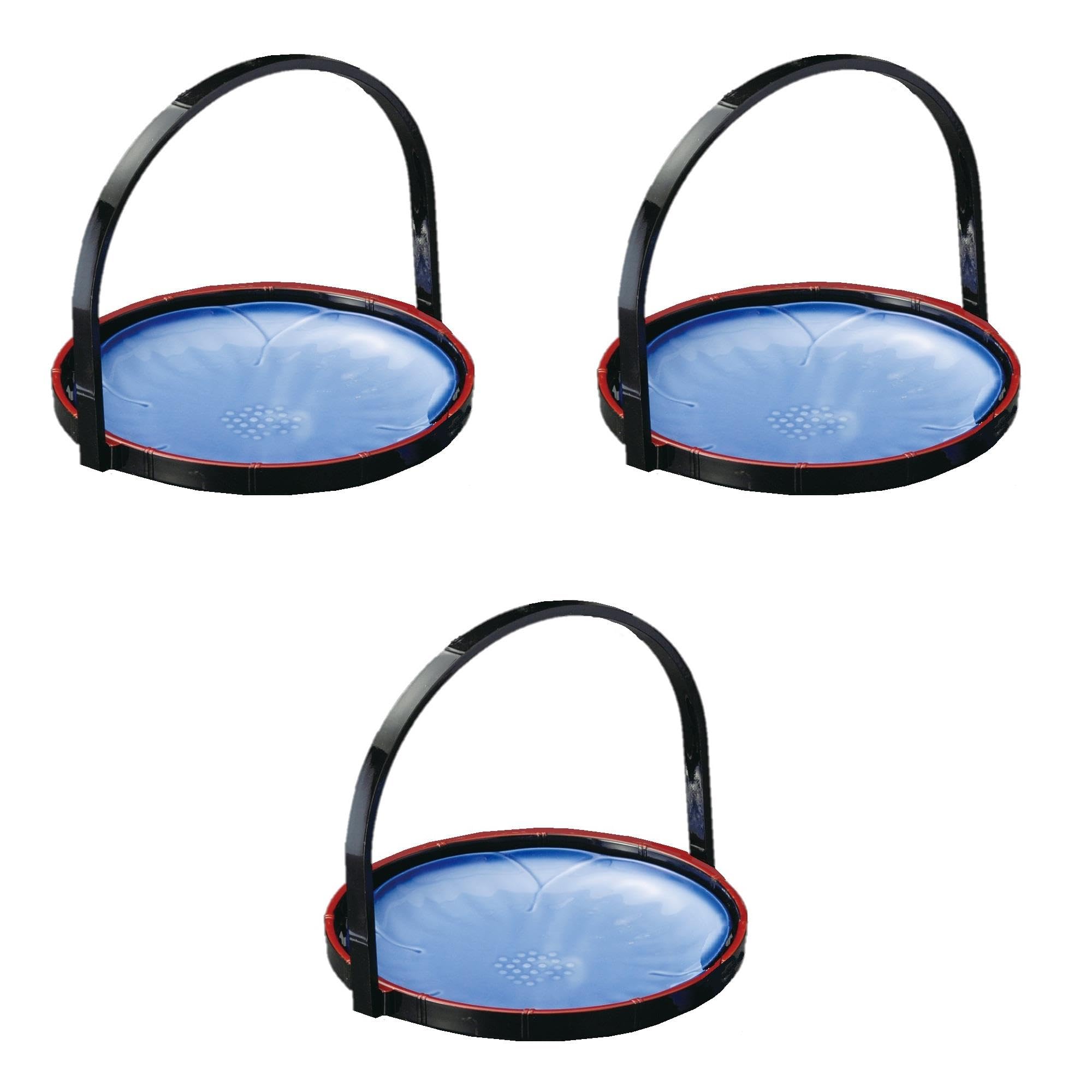 

Set of 3 Dark Cobalt Tempura Plates with Handle Basket x Ceramic Tempura Plates by Setomonohonpo [16.3 2.3cm]
