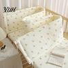 Protection de lit bébé facile à installer Coton Bumper Pad pour nouveau-nés, Anti-collision Respirant Matelassage Fixe Doublure de lit pour tout-petits, Doublure de protection douce