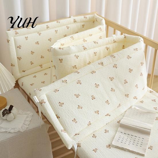 Protection de lit bébé facile à installer Coton Bumper Pad pour nouveau-nés, Anti-collision Respirant Matelassage Fixe Doublure de lit pour tout-petits, Doublure de protection douce