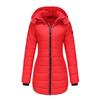Giacca calda da donna in cotone con cappuccio rimovibile a maniche lunghe, autunno e inverno