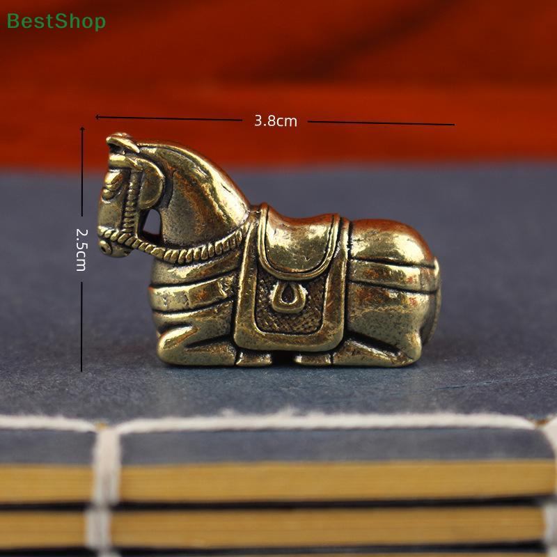3.8cm Mini Vintage Brass Horse Figurine - Small Animal Statue for Desk Decor, Pocket Charm & Retro Collection