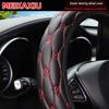A PU Leather Lantern-embroidered Elastic Elastic Car Steering Wheel Cover Without Inner Ring, Suitable for Both Men and Women
