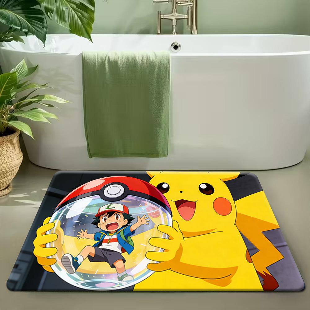 Pokemon Tropical Rainbow Print Doormat Anti-slip Absorbent Floor Mat for Home Entrance Bedroom Living Room Decor