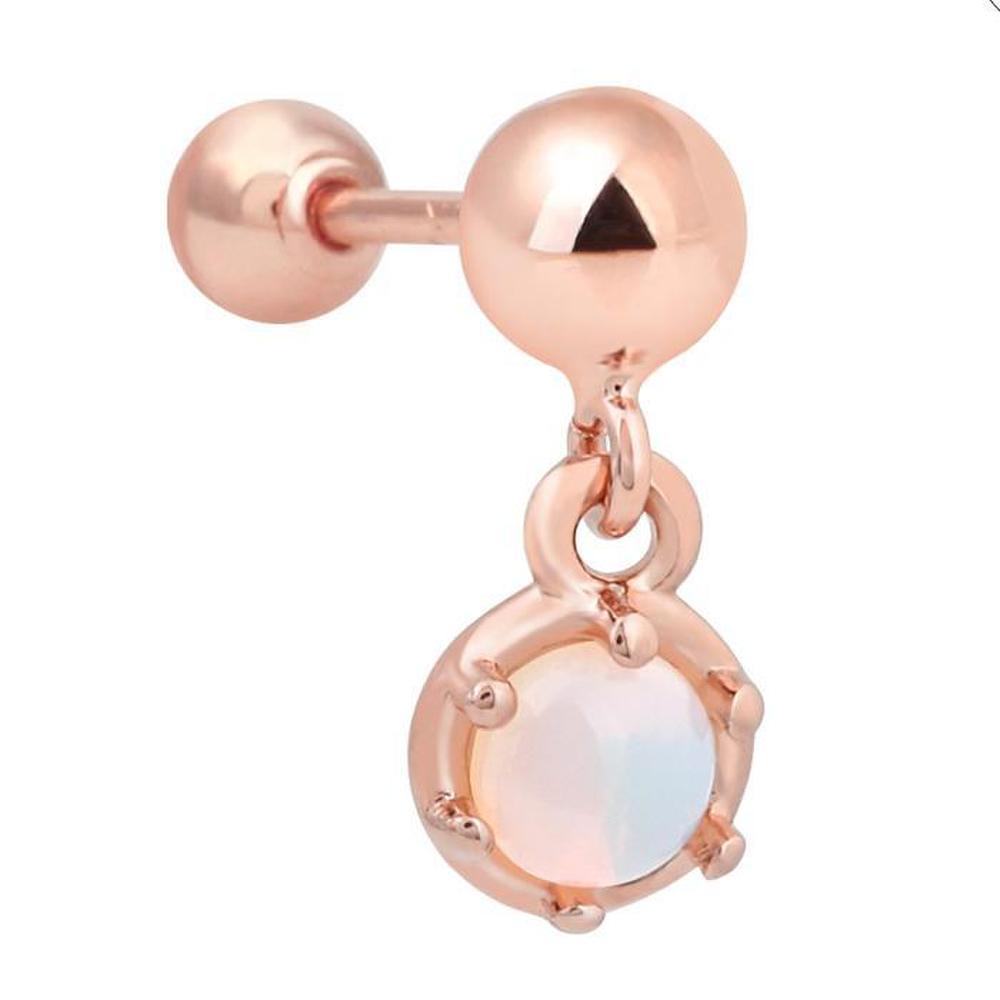 Abel 14K Gold Needle Rose Gold White Opal Drop Piercing (S8539500)