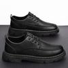 Men's 2023 Autumn Black Casual Retro Leather Shoes – Trendy Non-slip British Style
