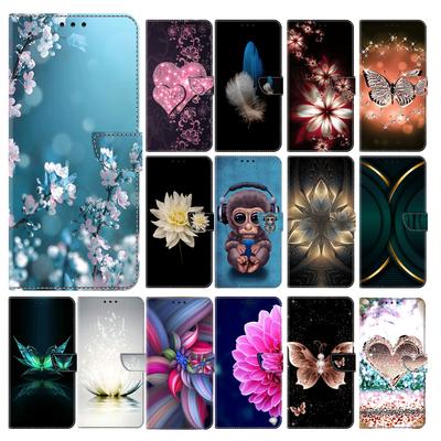 Wallet Case with Card Holder Floral PU Leather Case Kickstand Wrist Strap Shockproof Cover for Sony Xperia 10 V/Xperia 1 V/Xperia 5 IV/Xperia 5 III