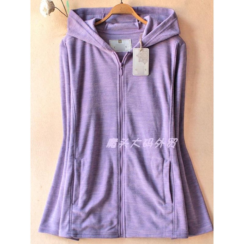 Export plus Size Spring & Fall Women's Outdoor Fleece Hooded Sweater Fleece-lined Brushed Zipper Cardigan Heattech Outwear 397