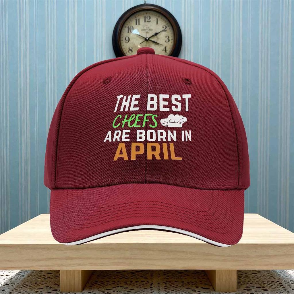 The Best Chefs Are Born In April Graphic Baseball Cap Polyester Adjustable Casual Sports Hat
