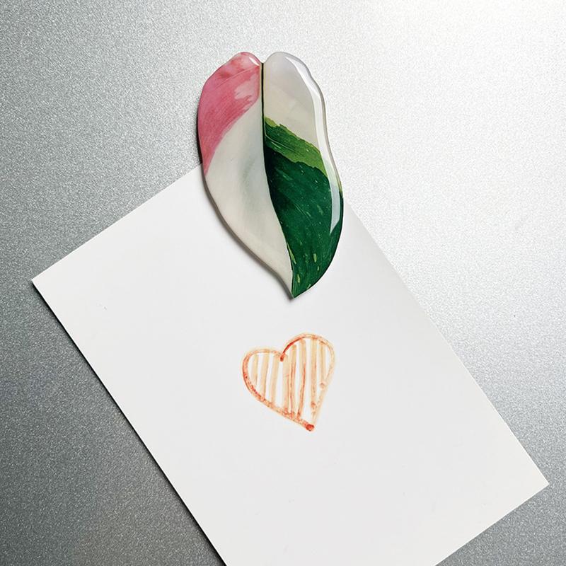 

1 шт. Для нагадувань Тропічний листок Креативна імітація рослини Магнітна нашивка Акрилові краплі Магніти на холодильник Домашній декор