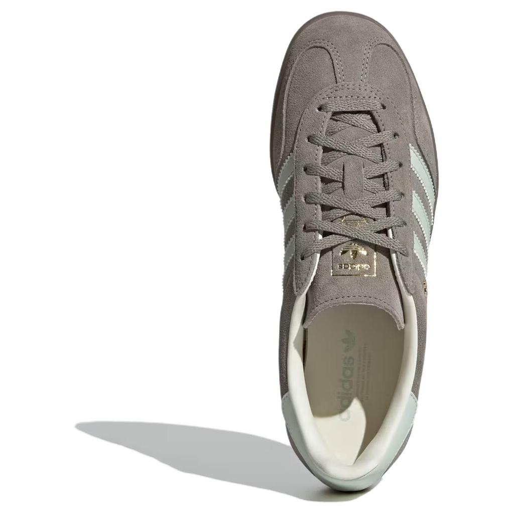 adidas  Gazelle Indoor Silver Pebble Linen Green Women Sneakers Grey Gum JR2430