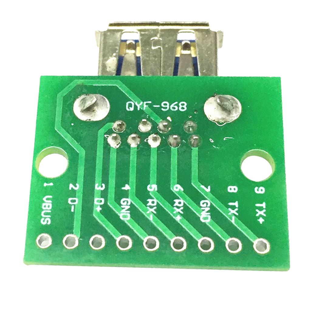 3PCS DIY 3.0 Female Socket Receptacle Board To DIP Module 9pin Adapter Converter