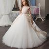 Rochie de vară cu flori albe din tul pentru fete, prințesă de seară, dantelă, nuntă, prima comuniune, pentru copii, rochii de petrecere pentru fete, rochie de domnișoară de onoare