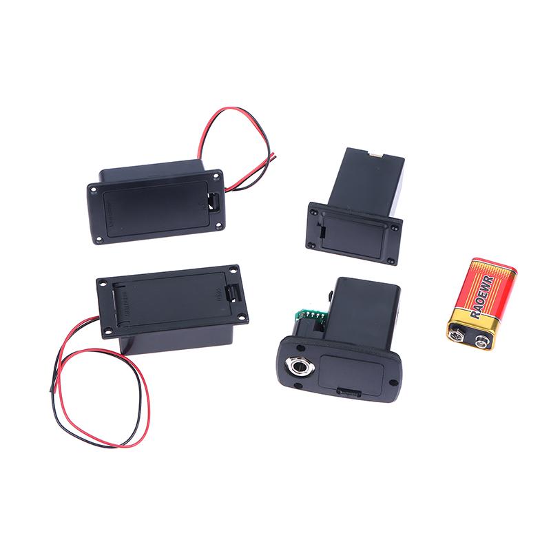DIY Accessories 9V Battery Case Holder Cover Box Black for Acoustic Guitar Bass Pickup Essential Guitar Parts Set