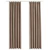 Vidaxl Blackout Curtains with Hooks, 2 Pcs, Taupe, 140X245 Cm