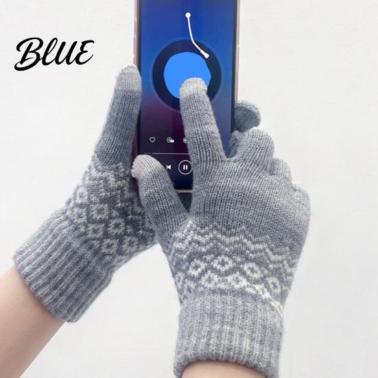 Wind Resistant Thermal Gloves for Outdoor Activities Knit Gloves Thickened Velvet Lining And Elastic Ribbed Cuffs Sports Skiing Extreme Cold