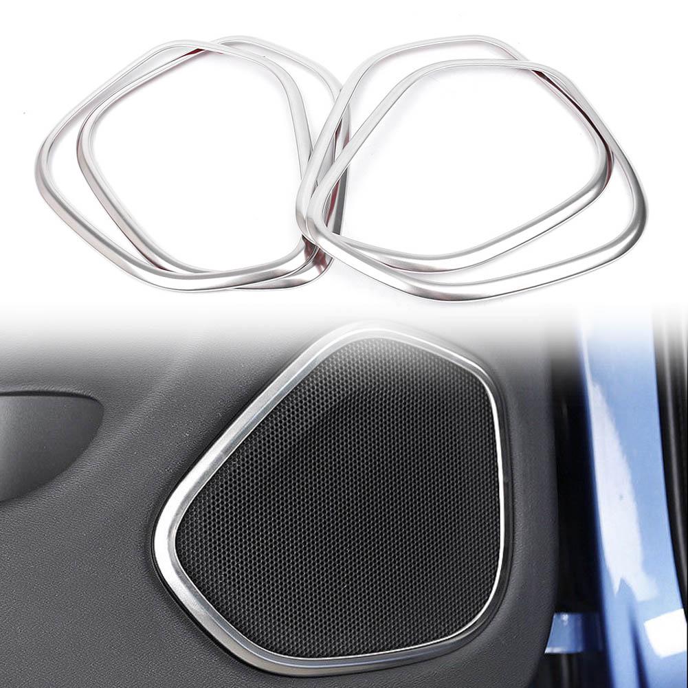 

4 шт., автомобильный Стайлинг, внутренняя дверная крышка динамика, защитная накладка, украшение для Volvo XC60 второго поколения 2018 XC 60 Silver