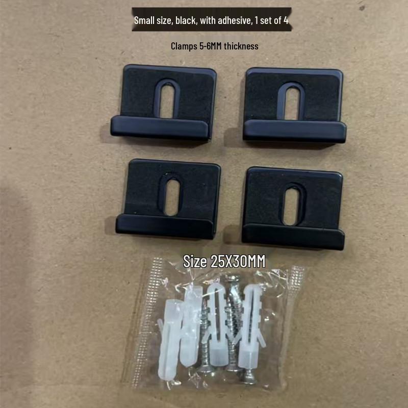 Stainless Steel Mirror Holder Clips, Square, Set of 4