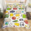 Cartoon Graffiti Bedding Set Back To School Duvet Cover For Kids Boys Girls BedroomMath Geometric Symbol Comforter Cover Twin