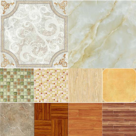 1/12 Dollhouse Floor Sticker Wall Decal Kitchen Bathroom Miniature Accessory