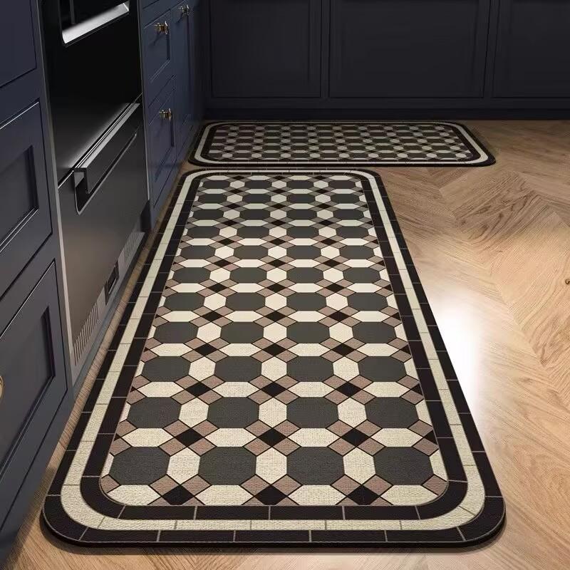 Diatom Mud Carpet, Kitchen Floor Mat, Oil Resistant and Dirt Resistant Foot Mat, Anti Slip Pad, Water Absorbing Rug Oil Absorbing, Fully Laid Carpet
