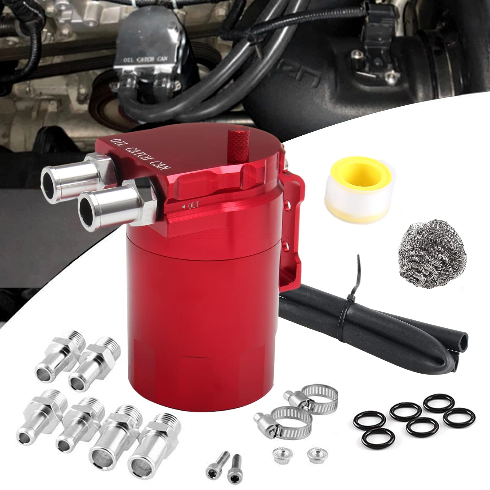 VEHSUN Расширительный бачок, Автомобиль, Мотоцикл, 300 мл (300 мл), Алюминий, Общего назначения, красный