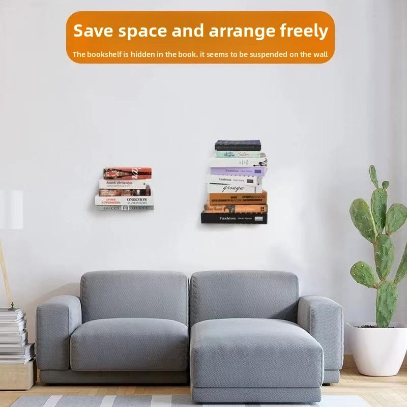 1PCS Invisible Bookshelf Wall Mounted Storage Rack Hidden Suspended Storage Rack Book Wall Support Rack