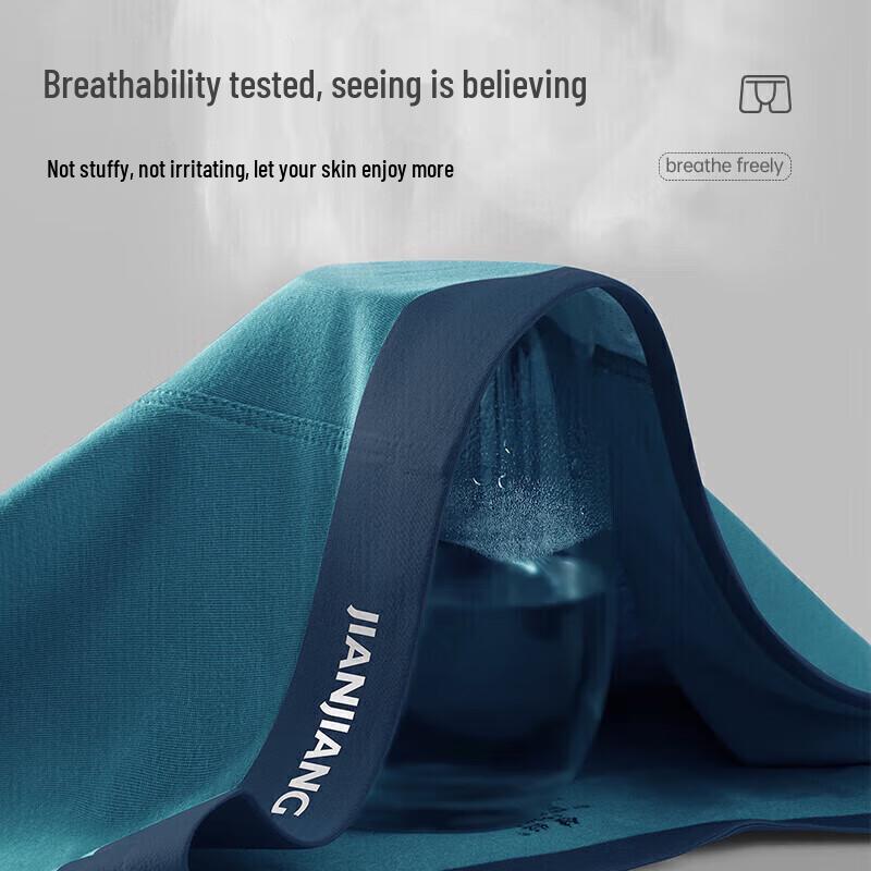 Jianjiang Men's 5A Antibacterial Seamless Boxer Briefs 3-Pack