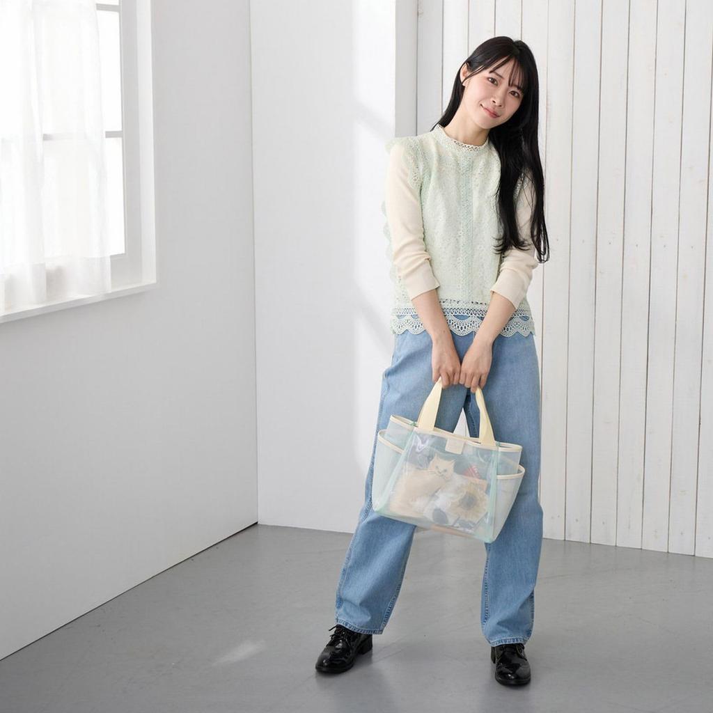 Rootote Women's Small Tote Bag with Movable Divider, LT. Deli. Paruti. Clear-A 3670 (01 Brown)