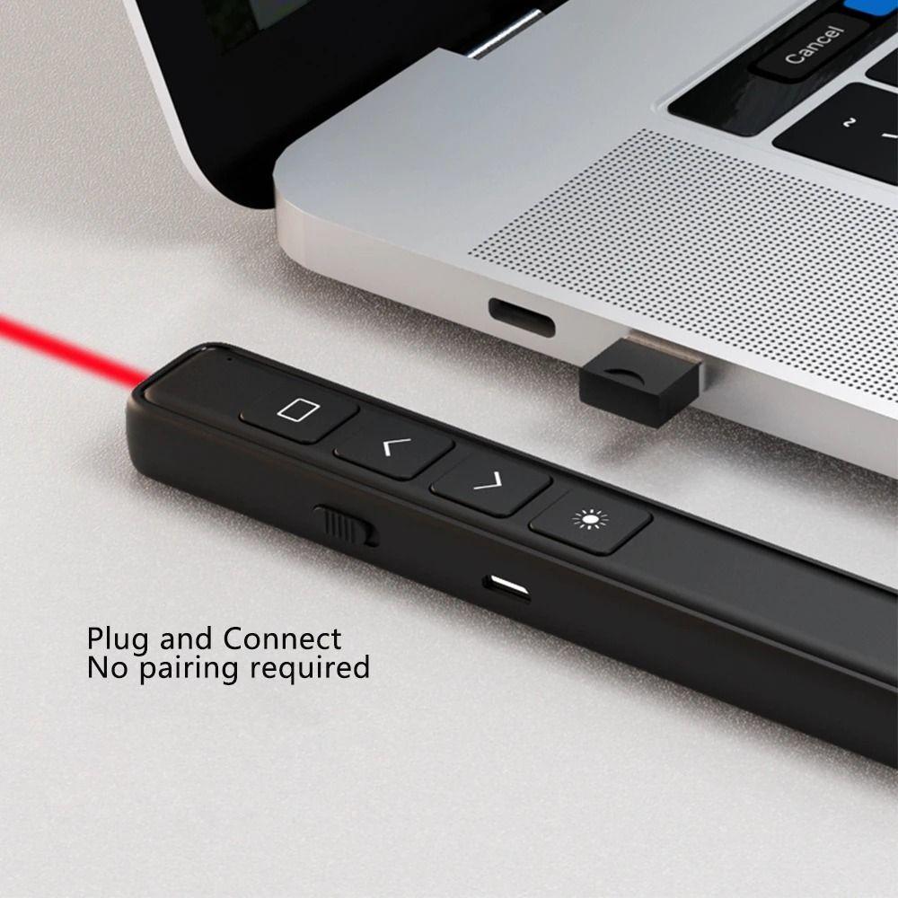 USB Charging Wireless Presentation Clicker Infrared Remote Laser Pointer  PPT Slide Advancer