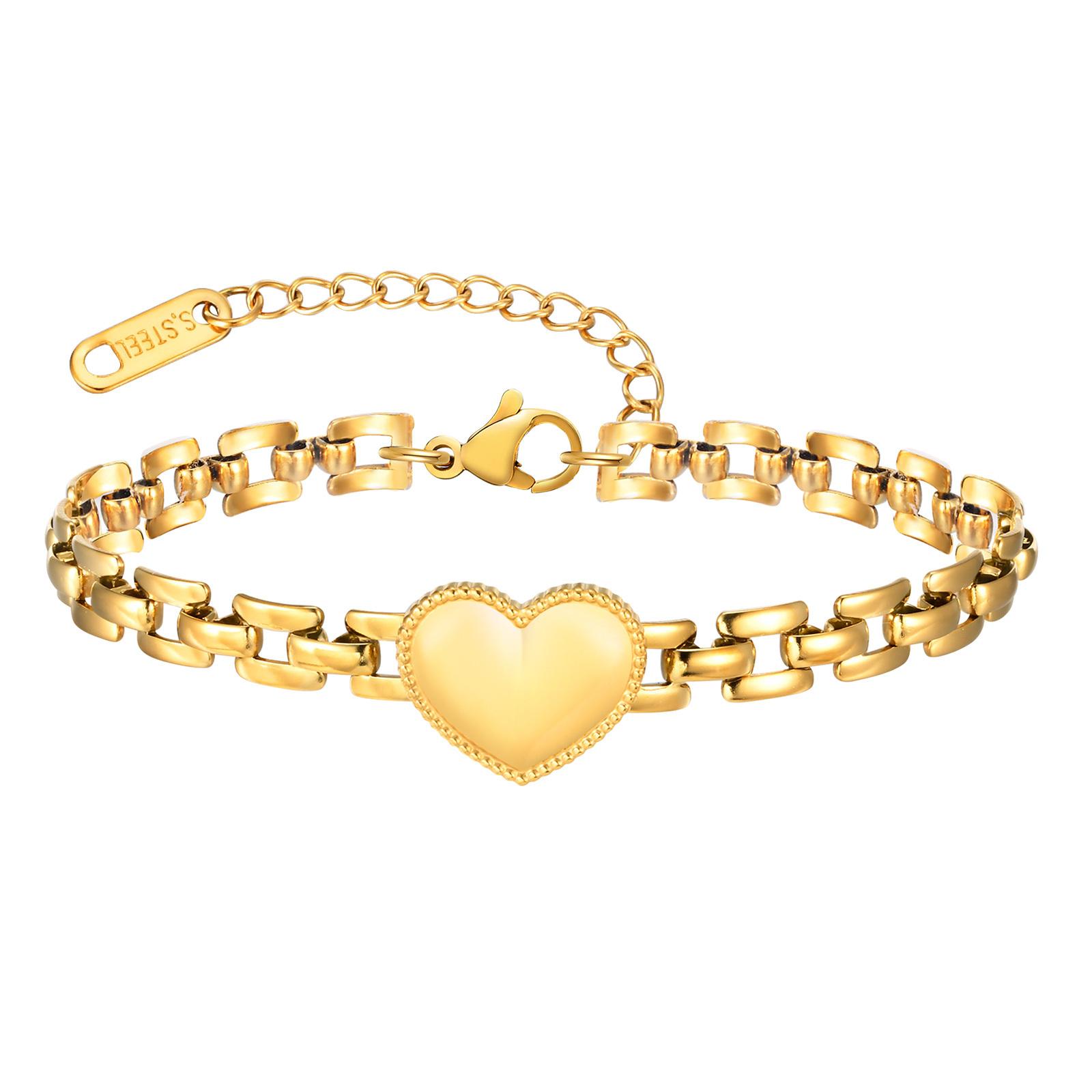 

Vnox Цепочный браслет в подарок на День святого Валентина, карточка с любовью, женский браслет с аксессуарами в виде сердца из нержавеющей стали, шарм-украшение для девушек