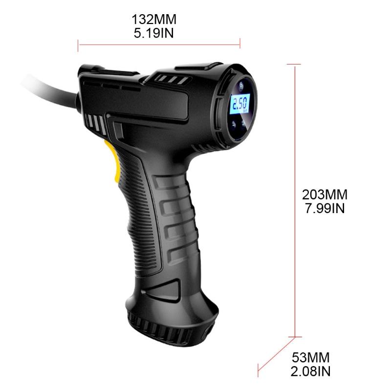 120W Car Air Pump Portable Motorcycle Vehicle Tire Inflator Air Compressor Powered by 2000mAh Lithium-ion Battery Air Pump