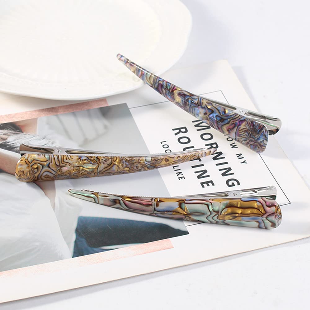 

Livekiy 6 шт. Зажимы для волос «аллигатор» Нескользящие зажимы «утиный клюв», 5,5 дюйма Прочные металлические зажимы «утиный клюв» Зажимы из полиэстера и уксусной кислоты Женская заколка для