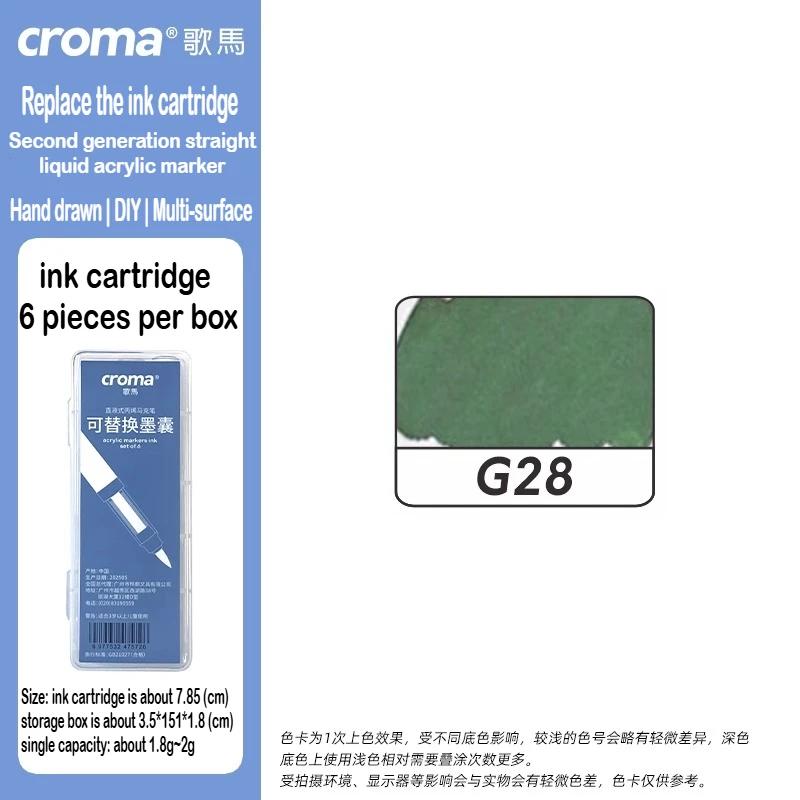 Croma 160/24 Color Replaceable Ink Refill Liquid Soft Tip Acrylic Marker Non Toxic Waterproof School Office Supplies Stationery