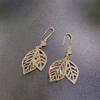 Korean Diamond Hollow Leaf Earrings Fashion Temperament Personality Internet Celebrity Stud Earrings