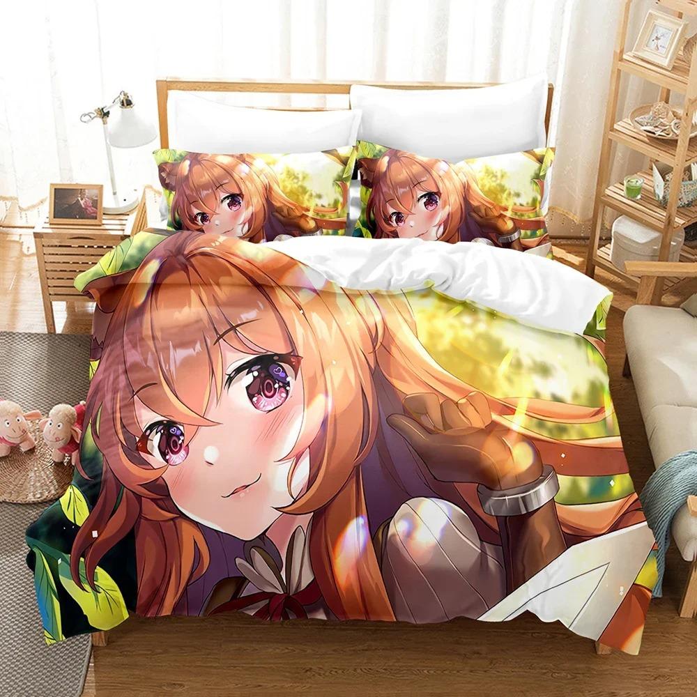 3D Printed The Rising of the Shield Hero Bedding Set Duvet Cover Double Twin Full Queen King Adult Kids Bedclothes Quilt Cover Tool