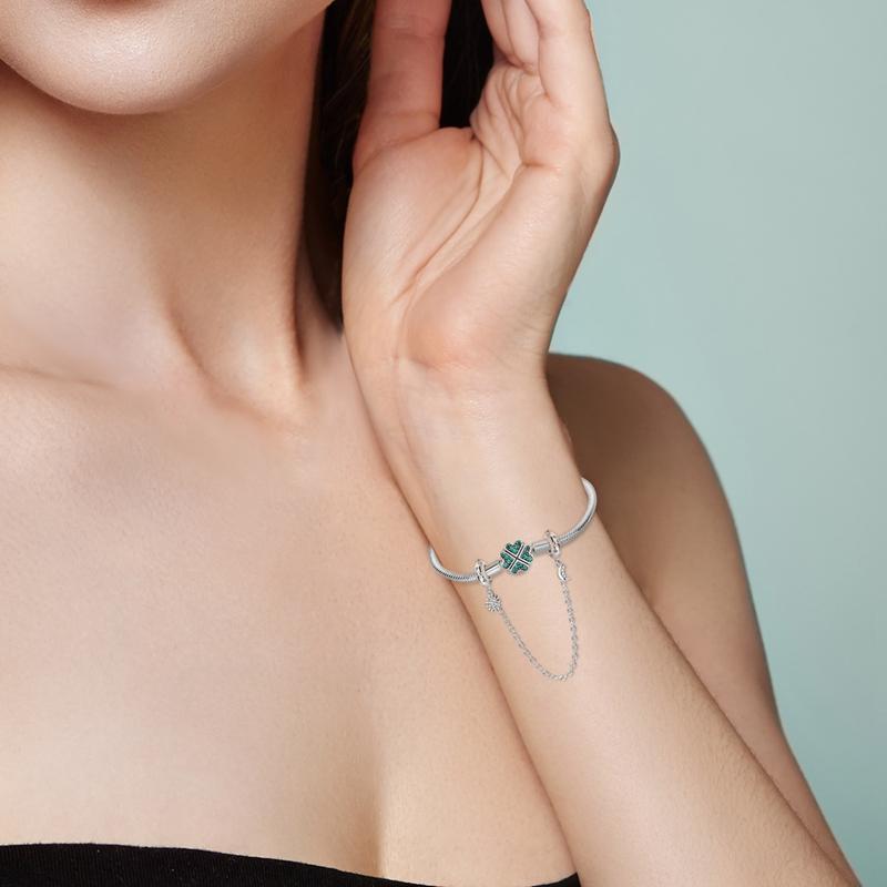 Charms Original Copper Safety Chain Sun Moon Stars Beads Fit Bracelet Women Jewelry Diy Fine Gift Accessory