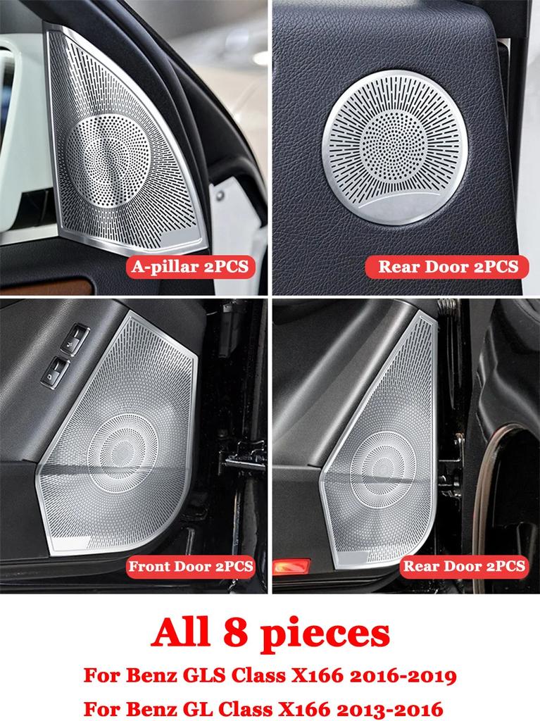 For Mercedes Benz GLE ML GLS GL Class AMG W166 X166 Coupe C292 Car Door Window Triangle Tweeter Audio Speaker Cover Trim Frame KIY7