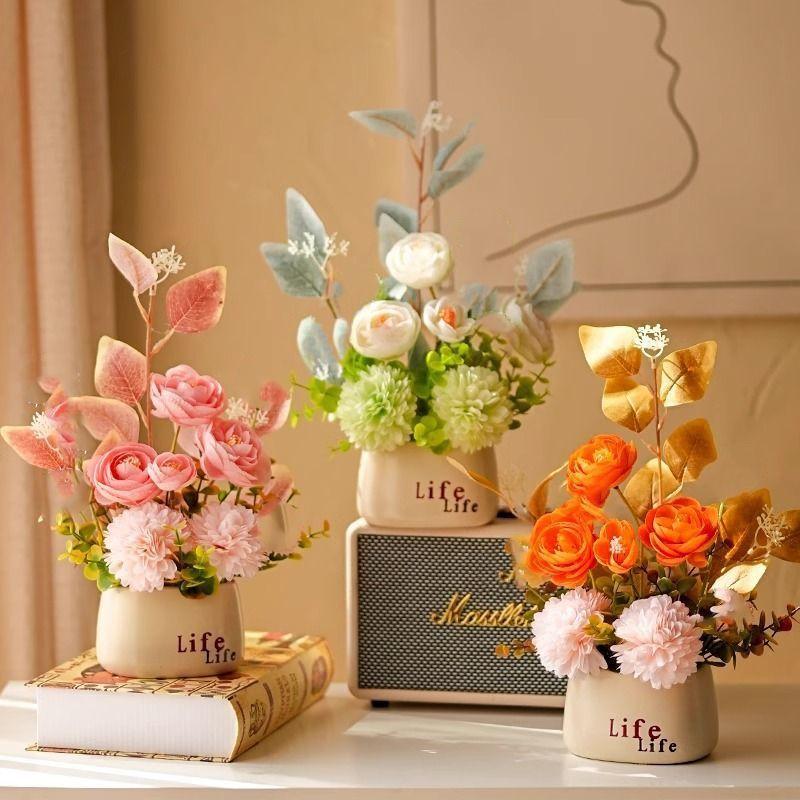 Artificial Flower Home Tableware, Decorative Flower Pieces For The Dining Table, Flower Arrangement Ornaments For Home Decoration