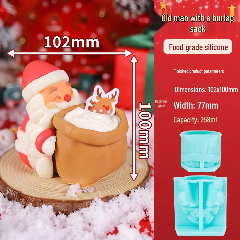 Silicone Christmas Sleigh Mold: Food-Grade Chocolate Shells for Fun Festive Cake and Mousse Decorations