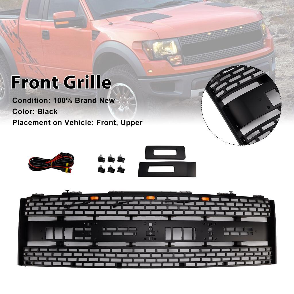 Front Bumper Grille CL3Z8200DA Fit Ford F150 2010-2014 Raptor W/O Camera Hole