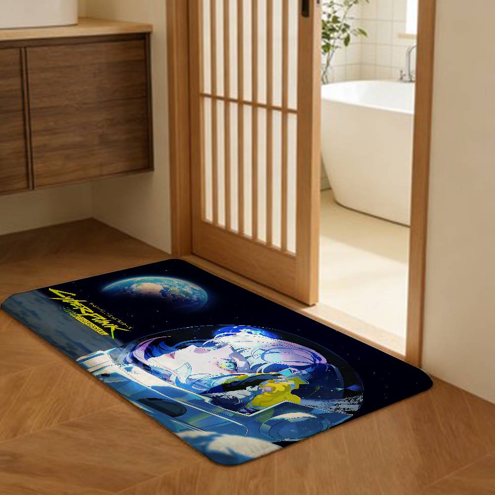 Cyberpunk Edgerunners Anime Hallway Carpet Washable Non-Slip Living Room Sofa Chairs Area Mat Kitchen Doormat Area Rug
