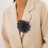 Stylish Leopard Pattern Floral Duckbill Clip Brooch Fabric Flower Lapel Pin Handmade Clothing Accessory for Trendy Women