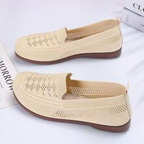 Women's Spring/Summer Breathable Mesh Flyknit Moccasins with Hollow Design