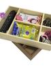 Wooden Multi-Grid Desk Organizer: Chalk, Pen, Key & Stationery Holder